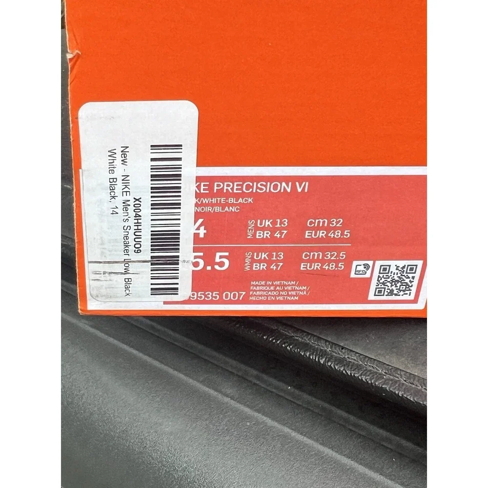 Nike‎ Precision VI Running Shoe Black White Size 14